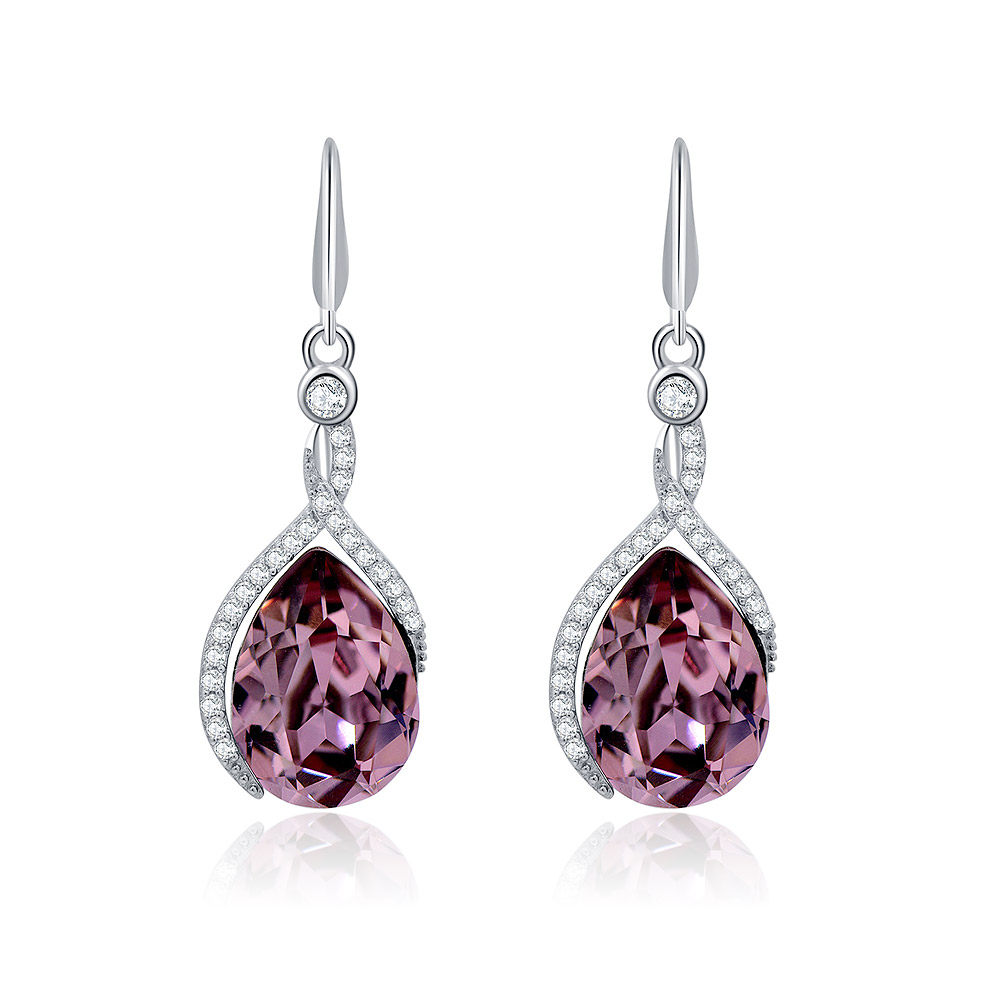 Attract Swarovski Jewelry Purple Hook Earrings